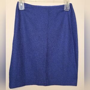 St. John Blue Metallic Skirt Size 2